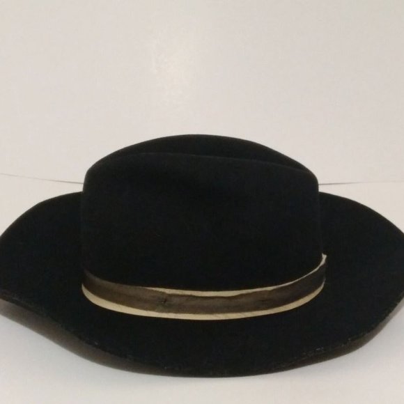Janessa Leone WOMEN\'S 100% WOOL GEORGIA BLACK COWBOY HAT Size MED Wide Brim 7495 main image 8
